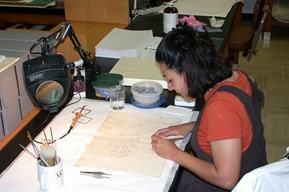 archives.woman.examines.records.jpg